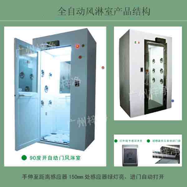 全自動風淋室又叫全自動感應吹淋器、全自動感應風淋門、空氣吹淋室
